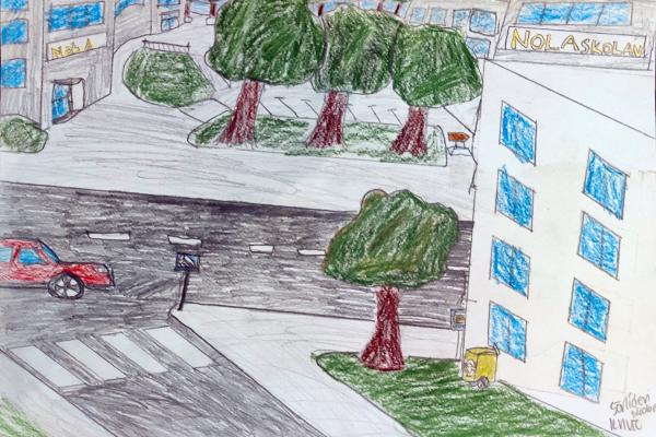 Knut Grundbergs teckning är vidare till riksfinal. 